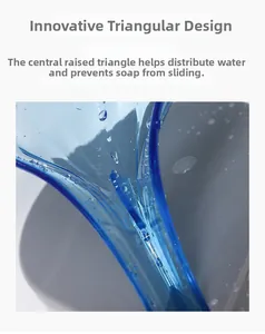 Detail of creative central triangle design for water diversion and anti-slip soap protection