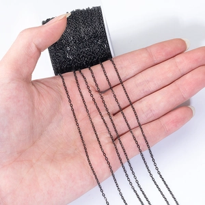 Matte black stainless steel O-chain for DIY necklaces and handmade jewelry making