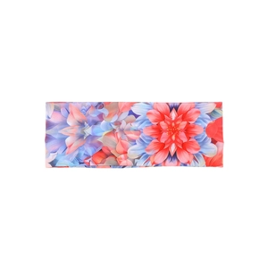Bohemian floral wide headband with colorful patterns on a clean white background