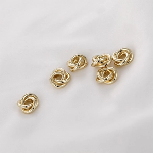 Set of 6 twisted 14k gold-plated jump rings for DIY jewelry making and earrings