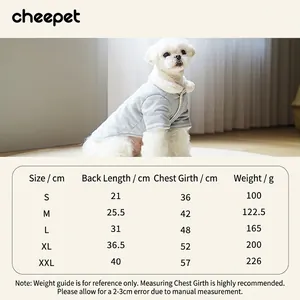 Manteau d'hiver épais pour chien avec col peluche et tableau des tailles complet