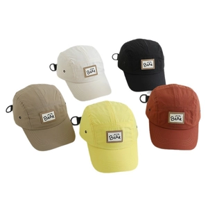 Outdoor breathable quick-dry kids baseball caps with Bear patch in five vibrant colors