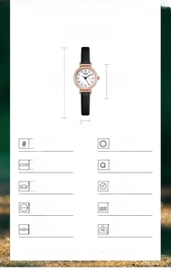 Detailed size specifications and technical features of the minimalist GEDI leather strap watch