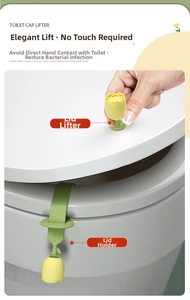 Silicone toilet seat lifter with tulip design for hygienic lifting of bathroom lid