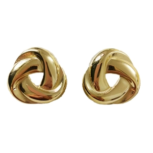 Minimalist gold twisted triangle stainless steel stud earrings for women