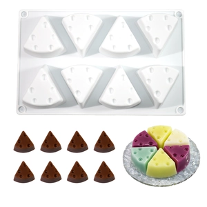 8-cavity triangle cheese silicone mold for DIY resin and mousse cake desserts