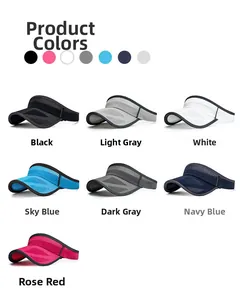 Detailed color selection showing seven breathable mesh sun visors in various vibrant shades