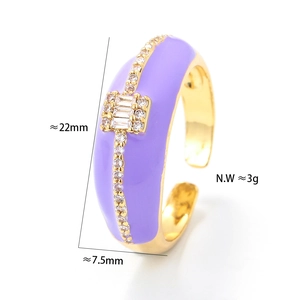 Detailed size view of the adjustable enamel ring showing 22mm height and 7.5mm width
