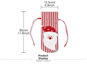Christmas snowman knitted wine bottle cover with size 30cm by 12.5cm dimensions