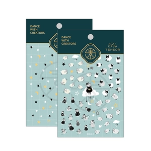 5D thin nail stickers featuring starry night and cartoon sheep motifs in KX series