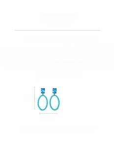 Blue oval resin hoop earrings with rhinestone studs, length 8.5cm and width 3.7cm