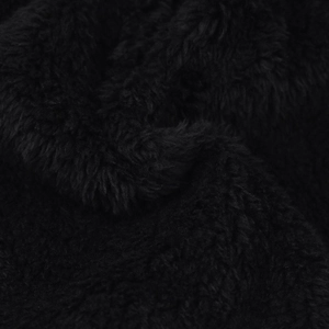 Close-up of the thick black fleece lining on a winter knitted hat for extra warmth