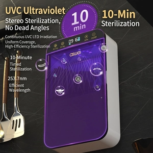 Support à ustensiles intelligent blanc avec stérilisation UVC murale et écran tactile LED