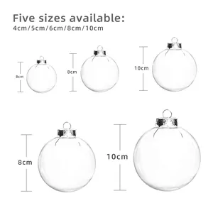 Bolas de Navidad transparentes de PET en varios tamaños desde 4cm hasta 10cm de diámetro