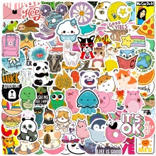 Close-up of 4cm VSCO style waterproof stickers featuring animals and nature themes