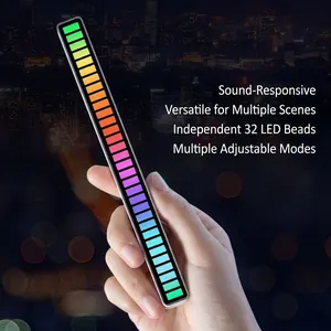 RGB voice-activated atmosphere rhythm light with 32 LED beads for desk and car decor