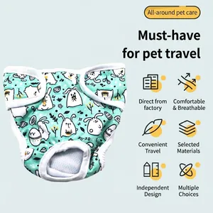 Hond Fysiologische Broek Waterdicht Ademend Polyester Huisdier Luiers Cartoon Print Beschermend Ondergoed Voor Honden