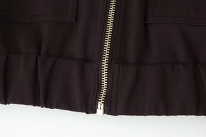 Detailed close-up of heavy-duty metal zipper and rugged canvas texture on a jacket