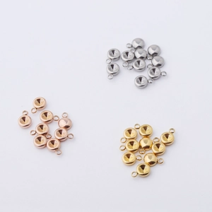 Stainless Steel Birthstone Bezel Tray Pendant Bases Round Mirror Polished For DIY Jewelry Making Findings