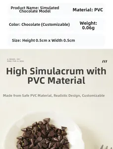 Macro detail of a 0.5cm miniature PVC chocolate model for dollhouse cake decoration