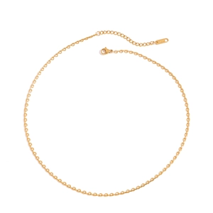 Stainless Steel Arc Chain Necklace 18K Gold Plated Minimalist Semi-Circular Jewelry For Women Waterproof Hypoallergenic