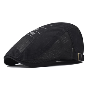Vintage Flat Cap Cotton Breathable Mesh British Style Adjustable Buckle Classic Newsboy Hat For Men Women