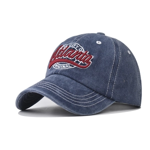 Casquette De Baseball En Coton Lavé Vintage Atlanta Broderie Distressed Réglable Rétro Décontracté Extérieur Unisexe
