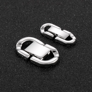 Detailed view of silver stainless steel lobster clasps for DIY necklace making