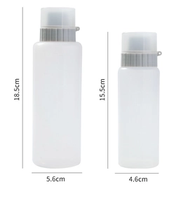Clear squeeze bottles with precise dimensions for 350ml and 175ml sauce dispensing