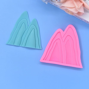 Mountain shape silicone mold set in blue and pink for DIY resin and plaster crafts
