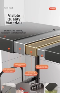 Detail of microwave rack with multi-layer coating: anti-rust, polished, and painted finish