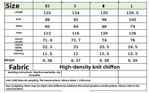 Detailed size guide for midi pleated dress with dimensions for chest and waist in CM