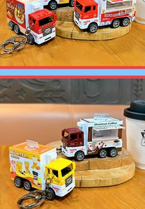 Alloy food truck keychain pullback toy novelty cute student bag pendant gift detail view