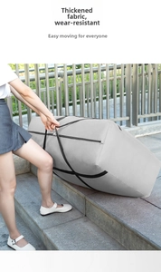 Detail showing high-capacity oxford moving bag with reinforced straps and abrasion resistance