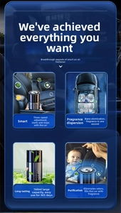 Smart car air freshener detail showing 160ml capacity and nano-mist technology