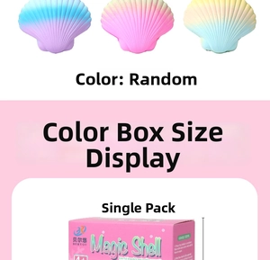 Detail of magic shell water incubation toy with colorful packaging and random shell colors