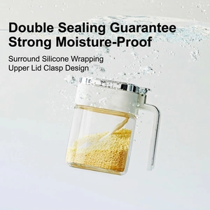 Waterproof kitchen storage jar with dual airtight seals and silicone ring for moisture protection