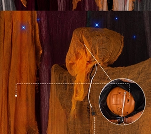 Detail of Halloween pumpkin ghost control switch and battery box for glowing decoration