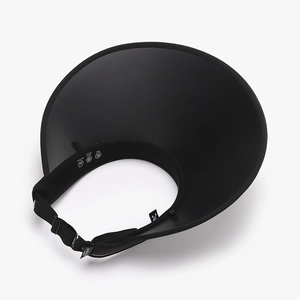 Cappello da sole nero a tesa larga UPF 50+ da donna con cinturino regolabile per esterni