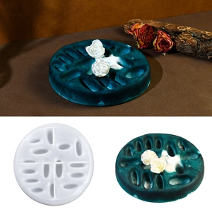 Round Ring Tray Silicone Mold DIY Resin Casting Multiple Slots Jewelry Storage Organizer Crafting Tool