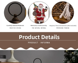 Detail of Christmas lantern decoration showing handle, interior Santa, and dual power ports