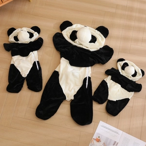 Peau De Jouet Panda En Peluche Courte Douce Non Rembourrée Housse De Poupée Animale Allongée Design Fermeture Éclair Cadeau