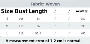 Size guide for women knit vest top showing measurements for S, M, and L sizes