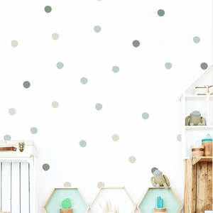 Polka Dot Wall Stickers Morandi Color Removable PVC Self Adhesive Decals For Kids Nursery Bedroom Home Decor Nordic Minimalist Style