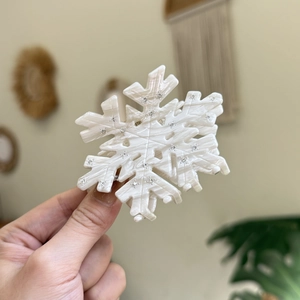 Pince à cheveux flocon de neige blanche en acétate avec strass pour les styles de Noël