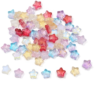 Colorful pentagram star glass beads for DIY necklaces and bracelets making