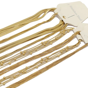 Gold stainless steel snake bone chokers and beaded necklaces for men and women