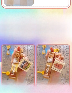 Detail view of Capybara mini cube keychains featuring creative work and merit themes