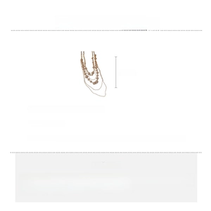 Detailed size chart of multi-layer gold pearl necklace showing 81.5cm total length