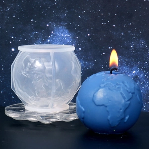 Stampo in silicone terra con texture realistica per la creazione di candele planetarie DIY